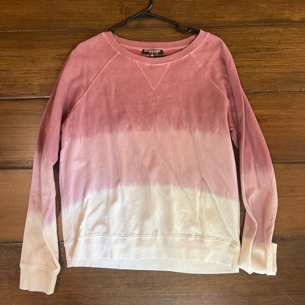 Peace, Love, and Lazy Days Pink Gradient Sweatshirt